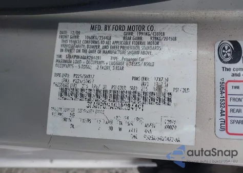 2010 Ford Fusion Se from USA, damaged, VIN 3FAHP0HA0AR284491